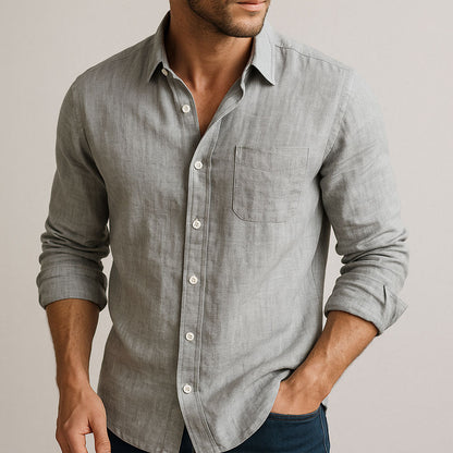 Men's Long Sleeve Shirt | Curved Hem