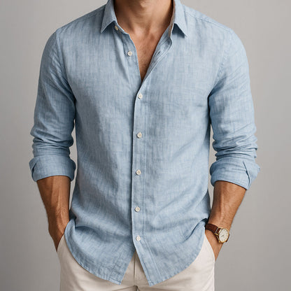 Men's Long Sleeve Shirt | Curved Hem
