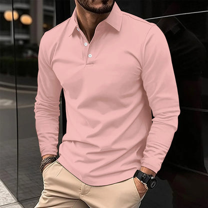 Men's Tipped Collar Polo Shirt | Long Sleeve