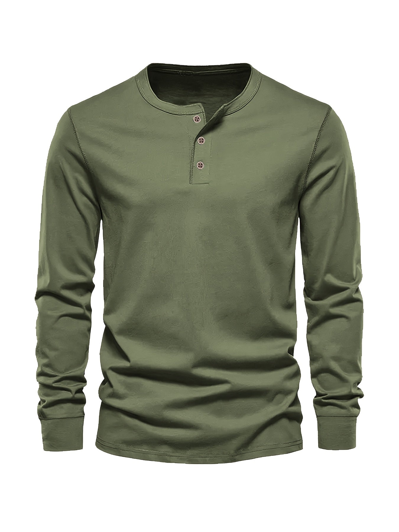 Men's Long Sleeve Henley T-Shirt | Button