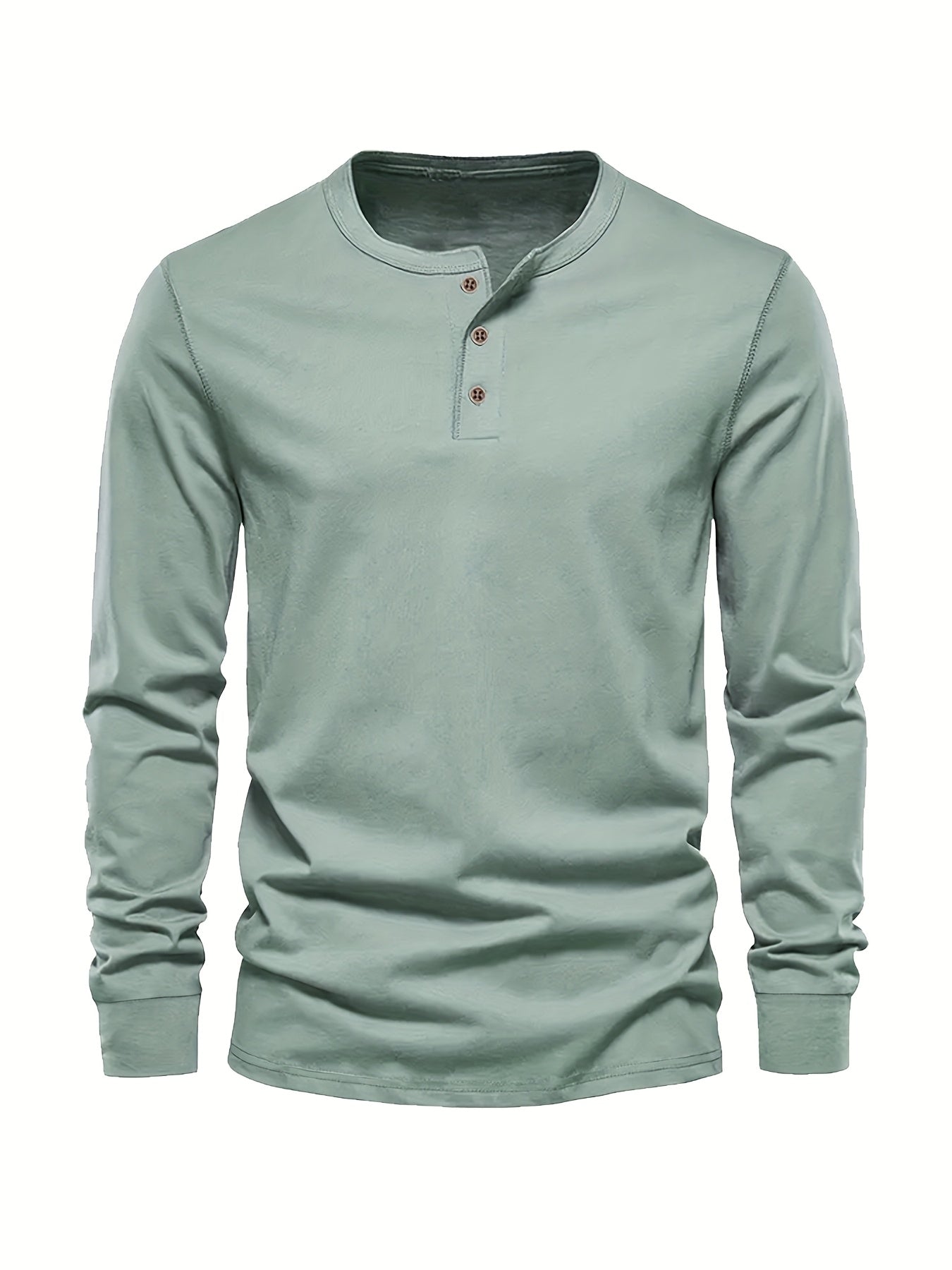 Men's Long Sleeve Henley T-Shirt | Button