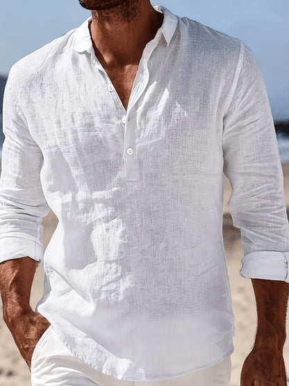 Men's Beach Popover Shirt | Long Sleeve