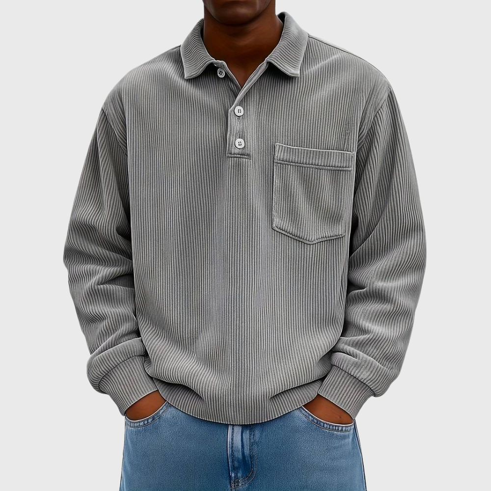 Men's Ribbed Polo | Long Sleeve