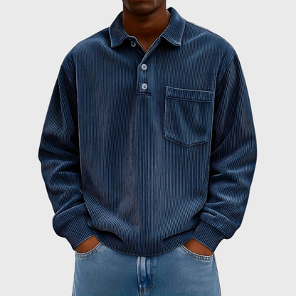 Men's Ribbed Polo | Long Sleeve