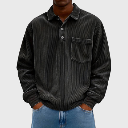 Men's Ribbed Polo | Long Sleeve
