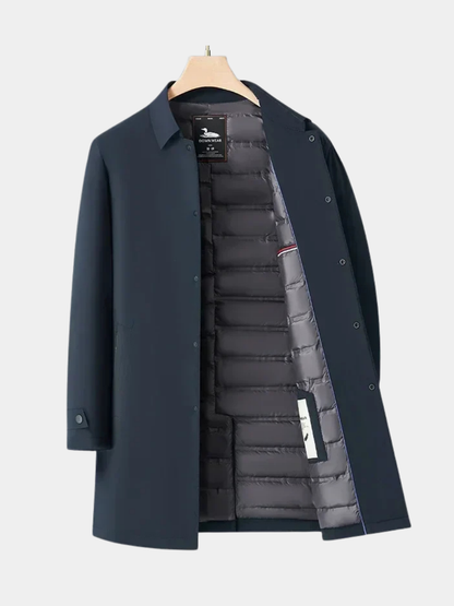 Men's Longline Padded Coat | Button Up
