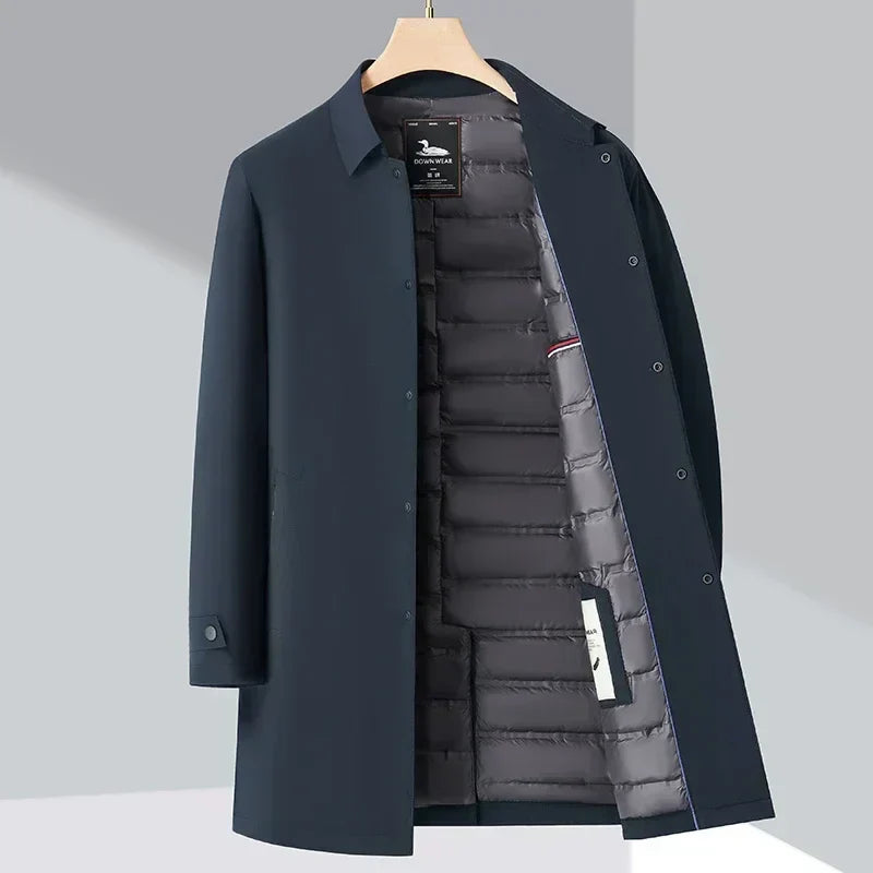 Men's Longline Padded Coat | Button Up