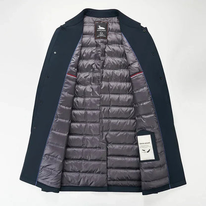 Men's Longline Padded Coat | Button Up