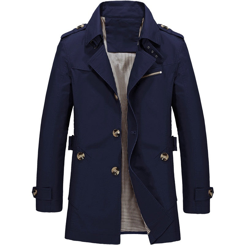 Men's Longline Trench Coat | Single Breasted