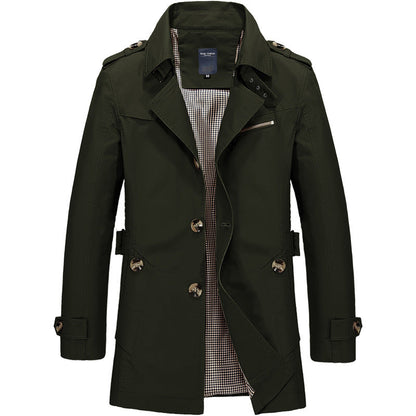 Men's Longline Trench Coat | Single Breasted
