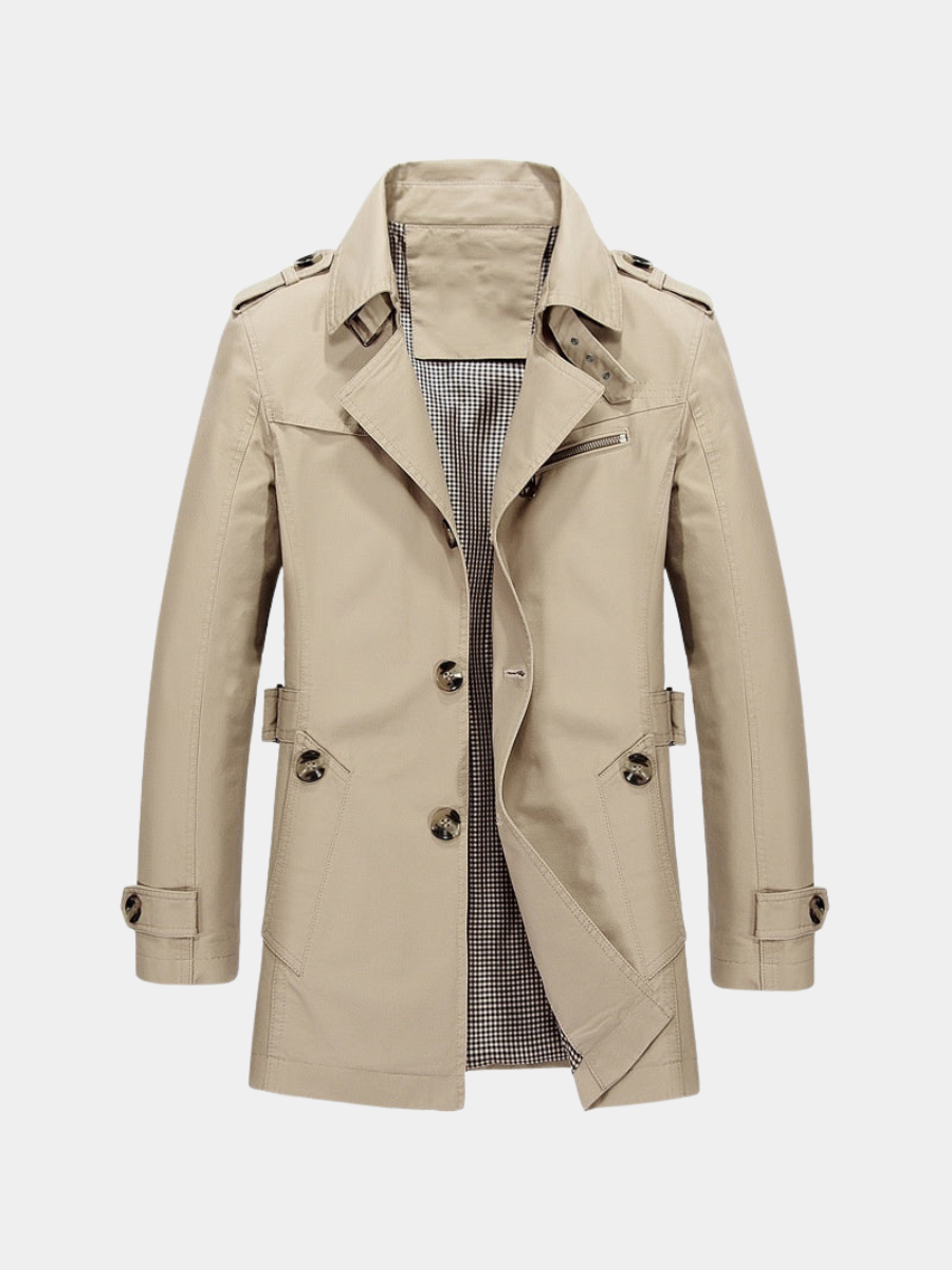 Men's Longline Trench Coat | Single Breasted