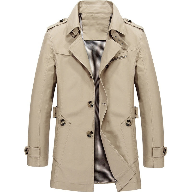 Men's Longline Trench Coat | Single Breasted