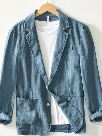 Men's Notch-Lapel Patch-Pocket Jacket | Single-Button Tailored