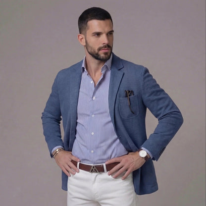 Men's Herringbone Blazer | Notch Lapel