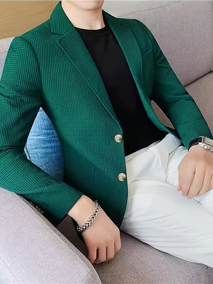 Men's Textured Slim Jacket | Single Breasted