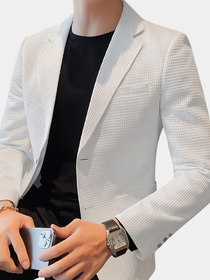 Men's Textured Slim Jacket | Single Breasted