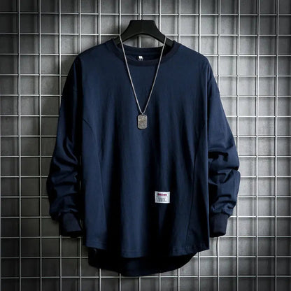 Men's Oversized Crew Neck T-Shirt | Long Sleeve