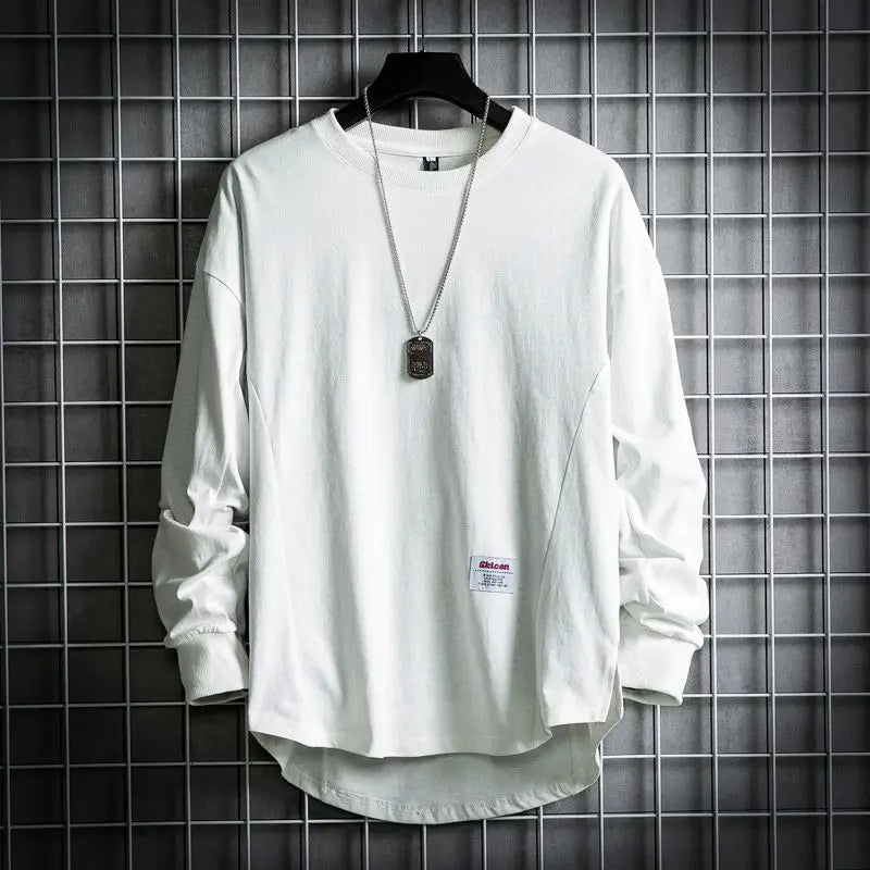 Men's Oversized Crew Neck T-Shirt | Long Sleeve