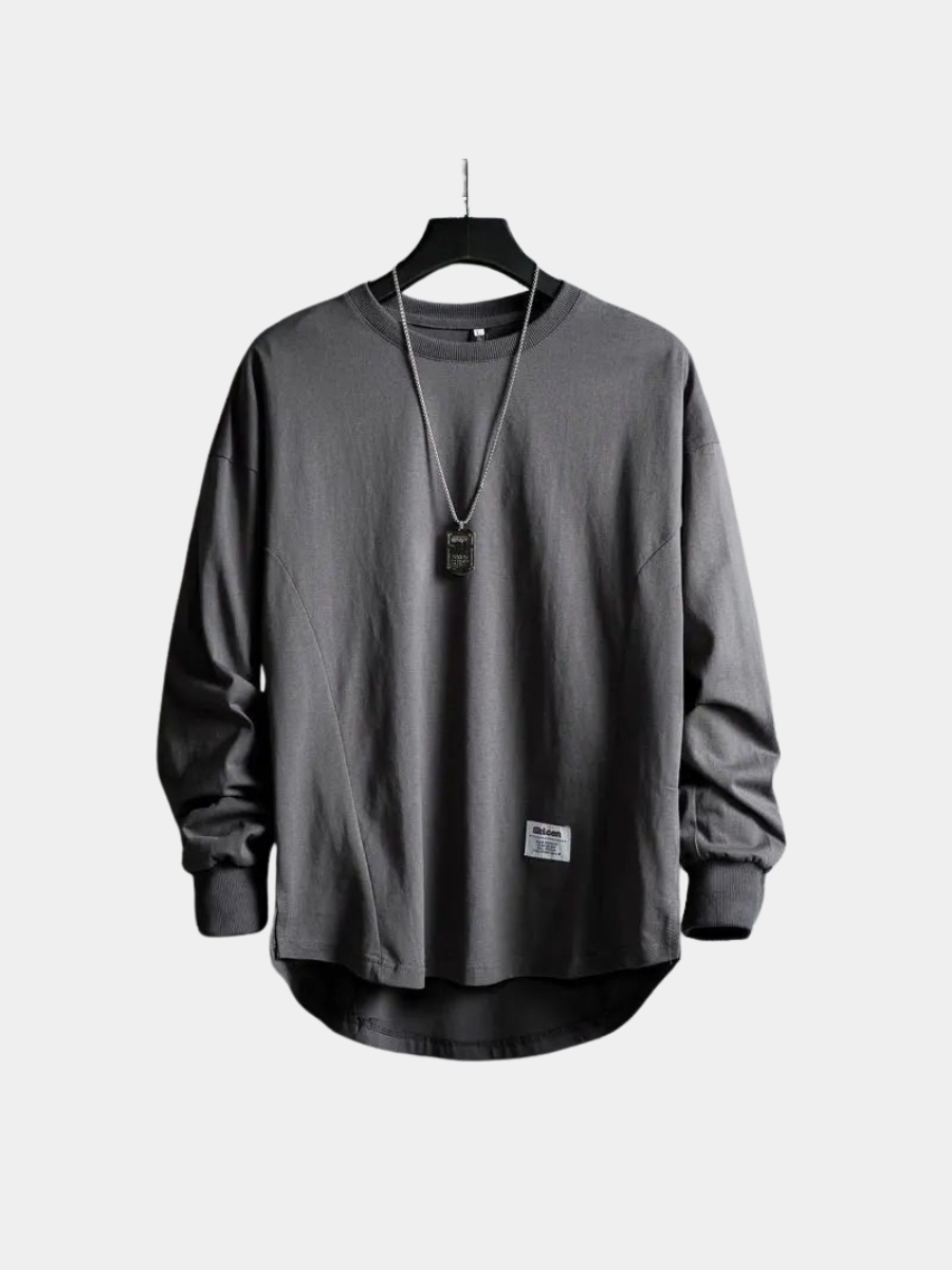 Men's Oversized Crew Neck T-Shirt | Long Sleeve