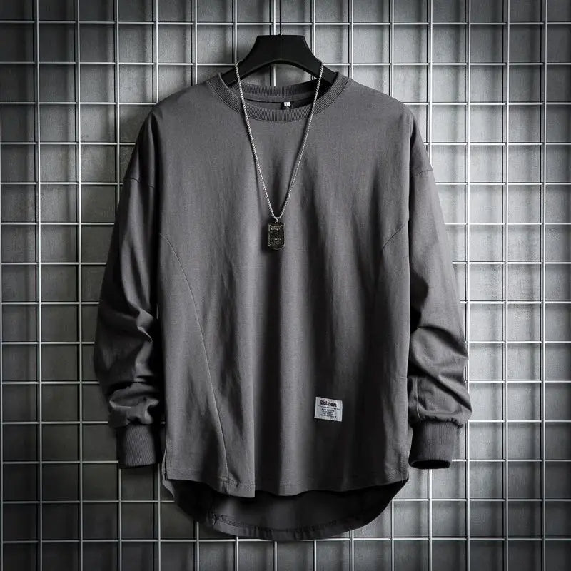 Men's Oversized Crew Neck T-Shirt | Long Sleeve