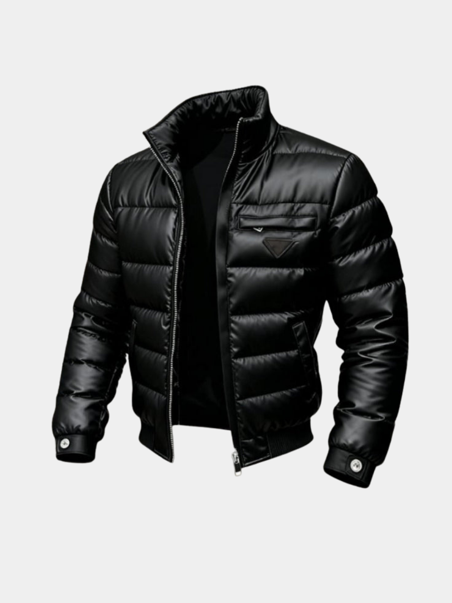 Men's Quilted Puffer Jacket | Stand Collar