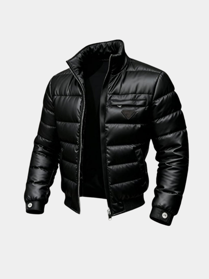 Men's Quilted Puffer Jacket | Stand Collar