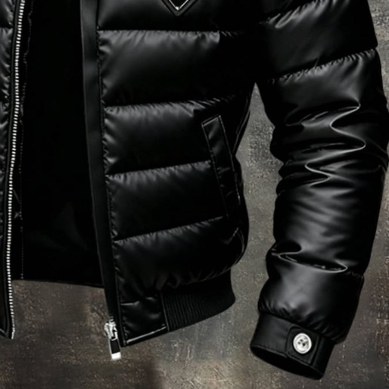 Men's Quilted Puffer Jacket | Stand Collar