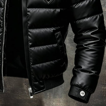 Men's Quilted Puffer Jacket | Stand Collar