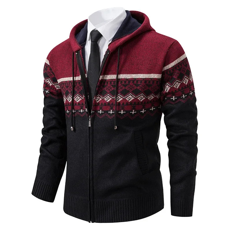 Men's Nordic Hooded Cardigan Hoodie | Zip Up