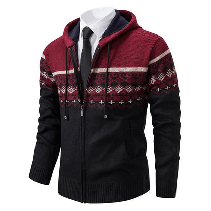 Men's Nordic Hooded Cardigan Hoodie | Zip Up