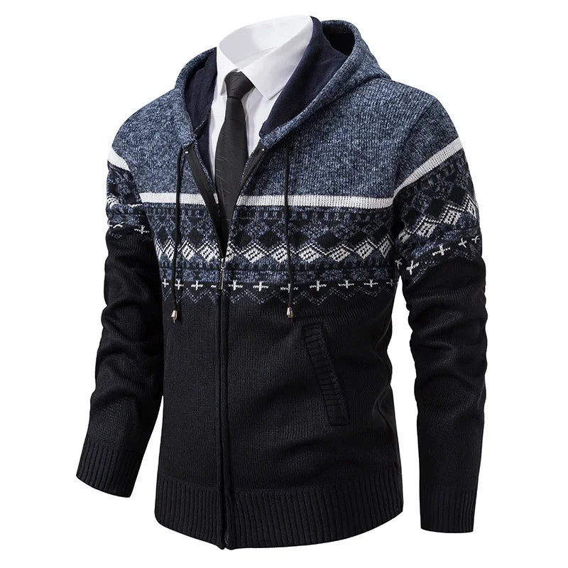 Men's Nordic Hooded Cardigan Hoodie | Zip Up