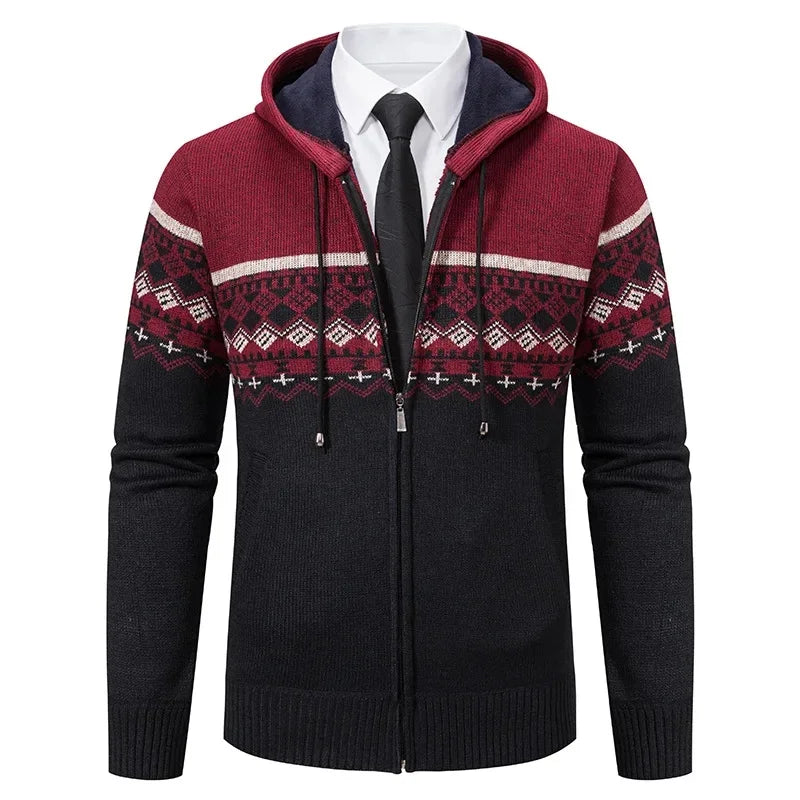 Men's Nordic Hooded Cardigan Hoodie | Zip Up