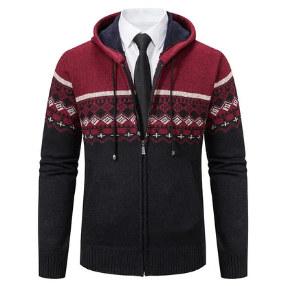 Men's Nordic Hooded Cardigan Hoodie | Zip Up