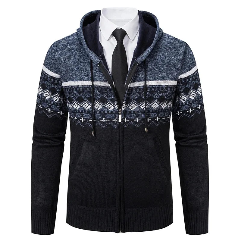 Men's Nordic Hooded Cardigan Hoodie | Zip Up