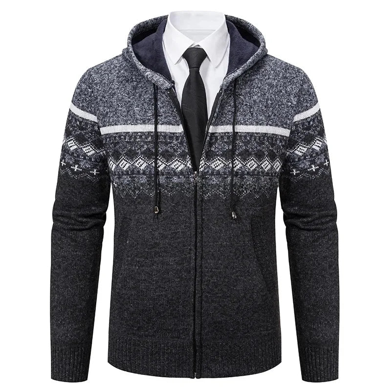 Men's Nordic Hooded Cardigan Hoodie | Zip Up