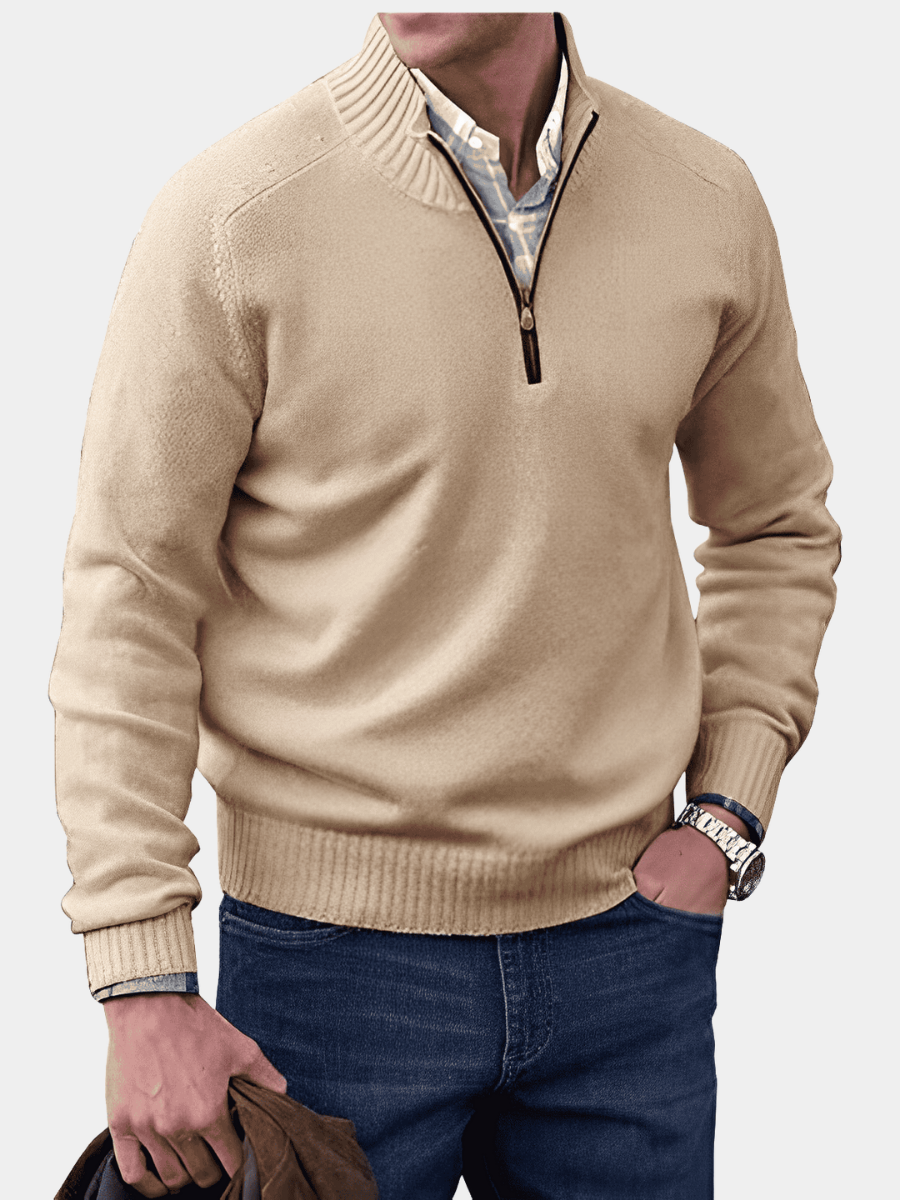 Men's Funnel Neck Jumper | Quarter Zip