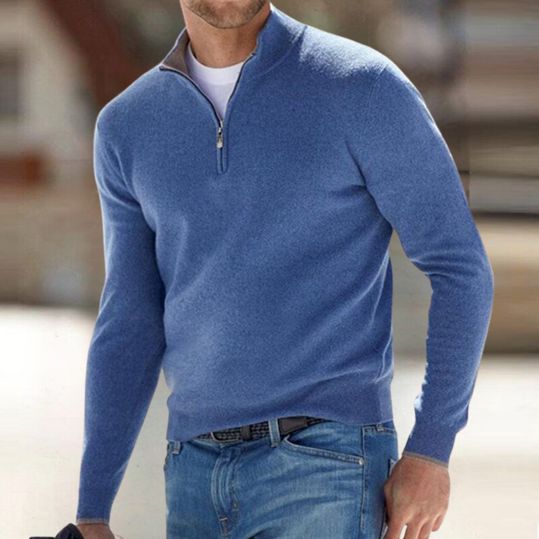 Men's Quarter Zip Jumper | Funnel Neck
