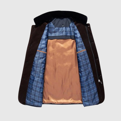 Men's Quilted Jacket | Fur Collar