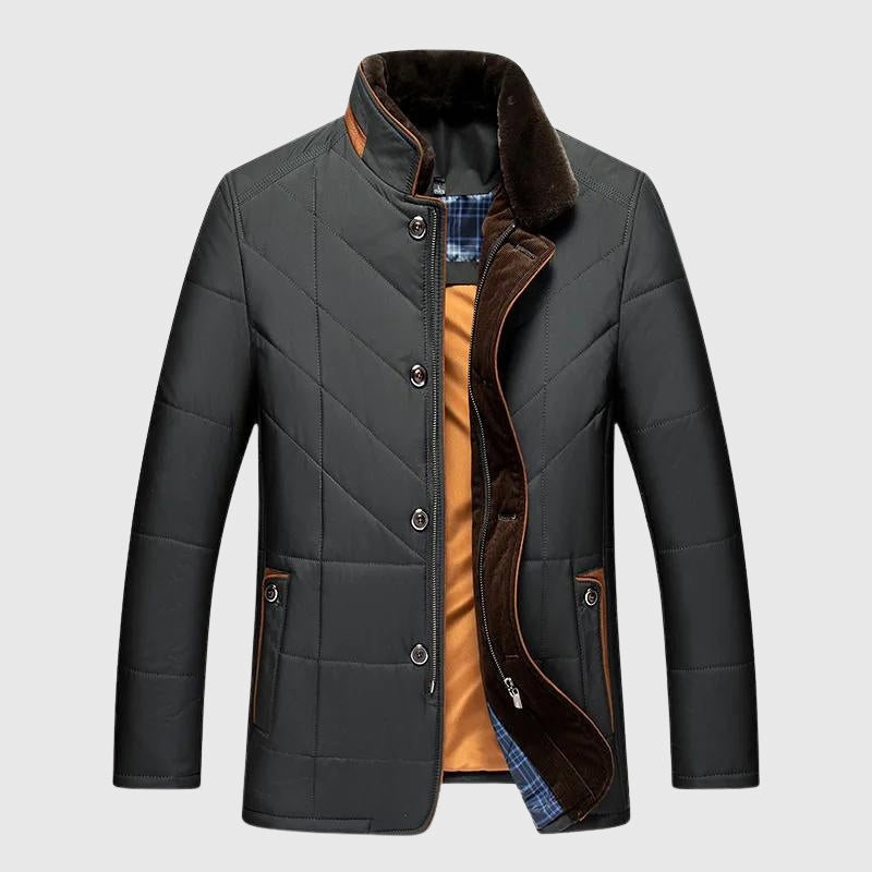 Men's Quilted Jacket | Fur Collar