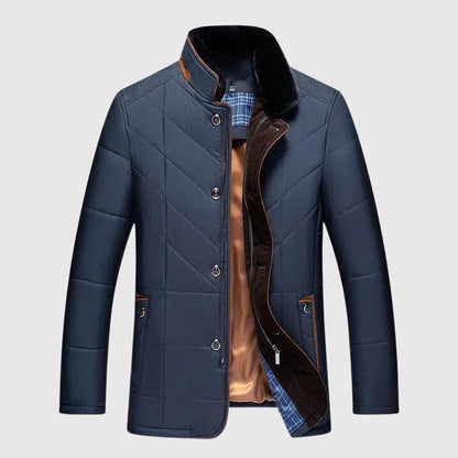 Men's Quilted Jacket | Fur Collar