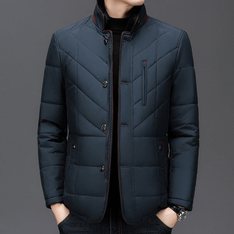 Men's Quilted Jacket | Fur Collar