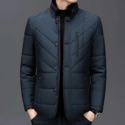 Men's Quilted Jacket | Fur Collar