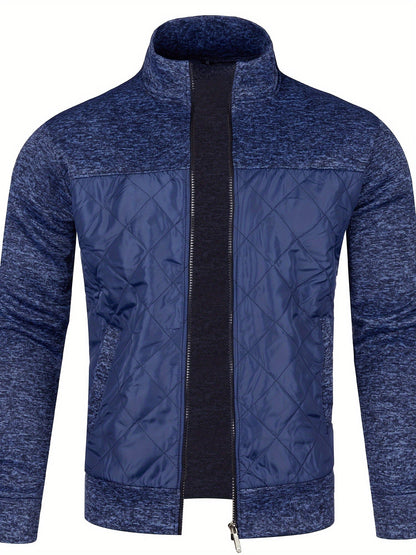 Men's Quilted Stand-Collar Jacket | Full-Zip Front