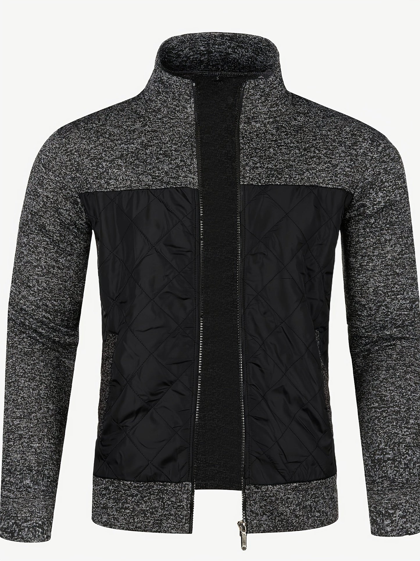 Men's Quilted Stand-Collar Jacket | Full-Zip Front