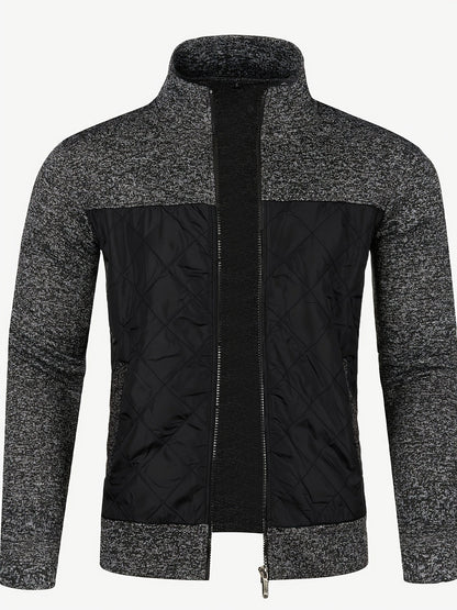 Men's Quilted Stand-Collar Jacket | Full-Zip Front