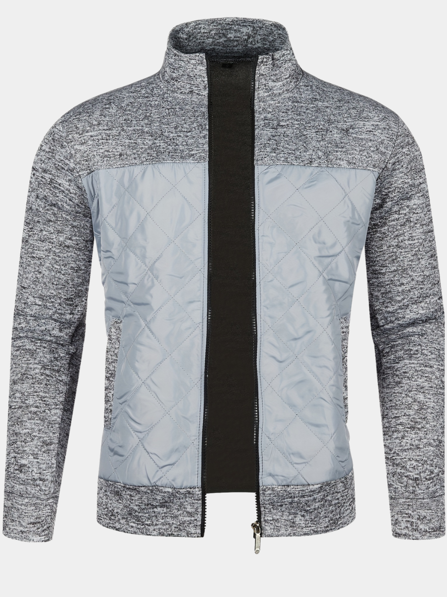 Men's Quilted Stand-Collar Jacket | Full-Zip Front
