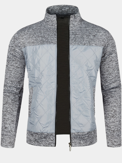 Men's Quilted Stand-Collar Jacket | Full-Zip Front
