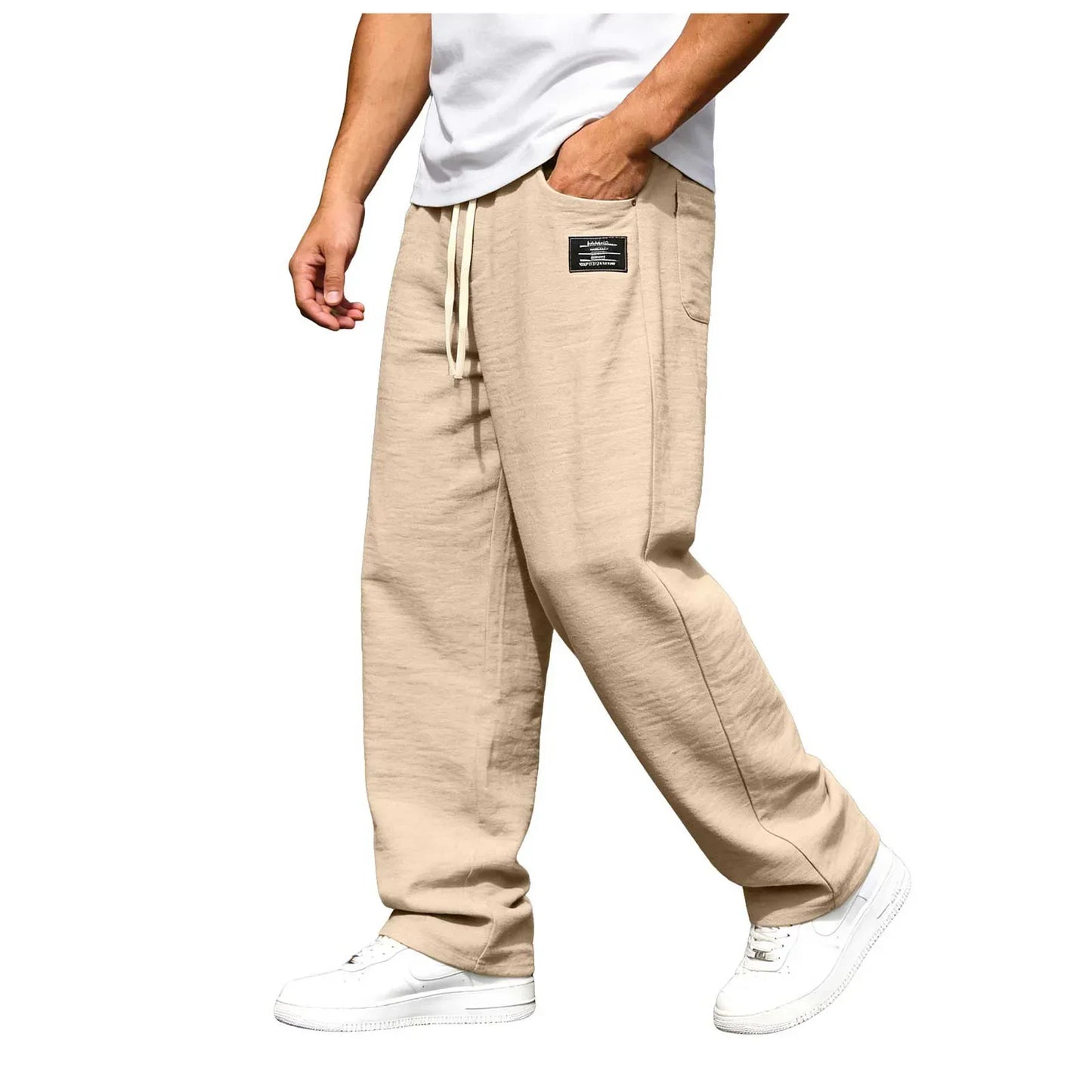 Men's Relaxed Wide-Leg Trousers | Drawstring Waist