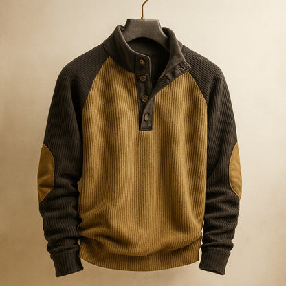 Men's Button Neck Jumper | Long Sleeve