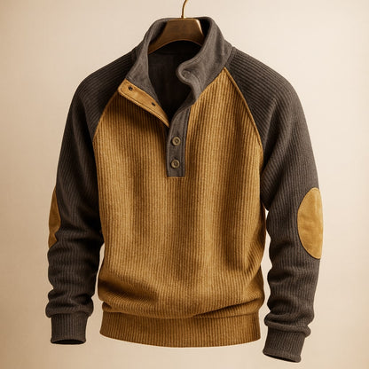 Men's Button Neck Jumper | Long Sleeve